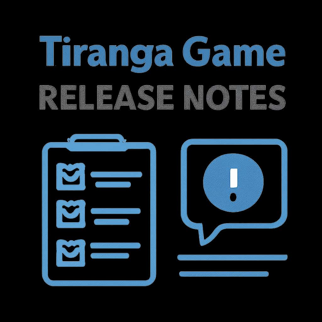 An illustrative diagram of the Tiranga Game Release Notes sections.