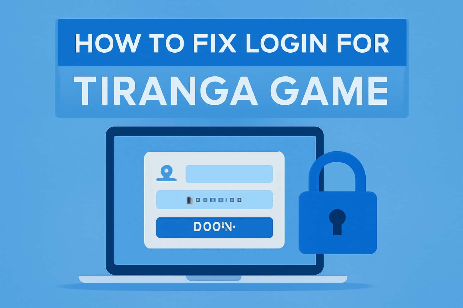 Visual representation of troubleshooting login issues for Tiranga Game in a high-tech setting.