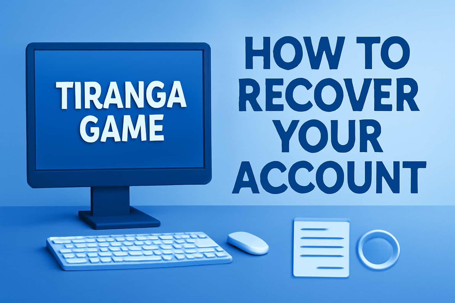 Informational scene illustrating the process of recovering a Tiranga Game account.