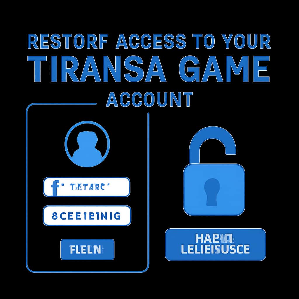 Illustration demonstrating the steps to restore access to a Tiranga Game account.